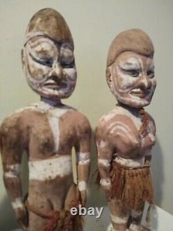 Pair of Old PNG Sepik Figures PAPUA NEW GUINEA Mid 20th Century