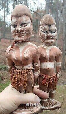 Pair of Old PNG Sepik Figures PAPUA NEW GUINEA Mid 20th Century