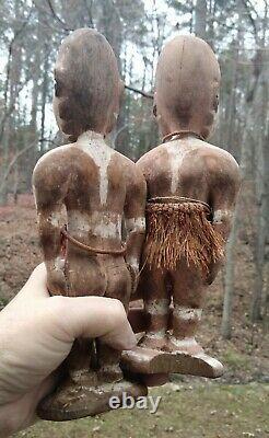 Pair of Old PNG Sepik Figures PAPUA NEW GUINEA Mid 20th Century