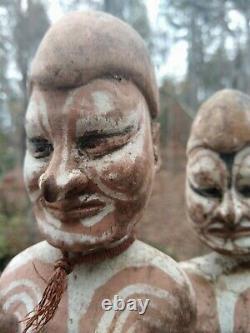 Pair of Old PNG Sepik Figures PAPUA NEW GUINEA Mid 20th Century