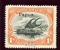 Papua 1907 Lakatoi 1s black & orange (thick paper L) MLH. SG 36