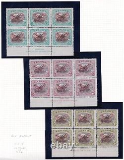 Papua New Guinea 1929-1930 Air Mails In Blocks Of 3 & 6