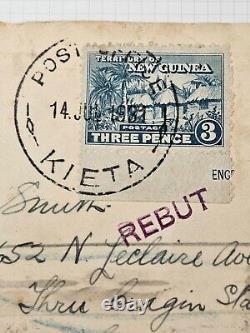 Papua New Guinea 1931 Cover to USA Unclaimed & Returned + PO Kieta & Multi Cds