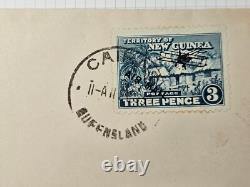 Papua New Guinea 1933 Paquebot'Loose Ship Letter' Cover t Calif. USA Cairns Cds
