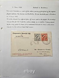 Papua New Guinea 1938 FFC Carpenter 1st Official Flight Cover t Australia Signed