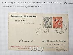 Papua New Guinea 1938 FFC Carpenter 1st Official Flight Cover t Australia Signed