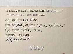 Papua New Guinea 1938 FFC Carpenter 1st Test Flght Cover Signed &M. Aerodrome Cds