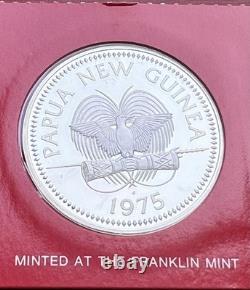 Papua New Guinea 1975 Silver Proof 10 Kina Coin Bird of Paradise COA Cased