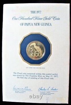 Papua New Guinea 1977 100 Kina Hornbill Proof Gold Coin