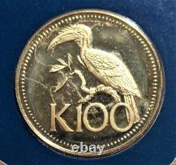 Papua New Guinea 1977 100 Kina Hornbill Proof Gold Coin