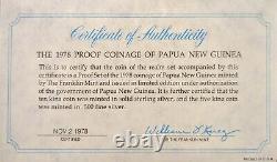 Papua New Guinea 1978 Silver Proof Set BU with COA and original box