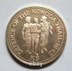 Papua New Guinea. 1982 Silver 5 Kina. Kokoda Trail. 841oz Silver Proof