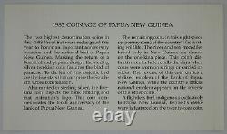 Papua New Guinea 1983 8 Coin Proof Set with Silver 10 & 5 Kina Coin + BOX & COA