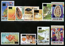 Papua New Guinea 1994 QEII Surcharges set complete MNH. SG 730-740