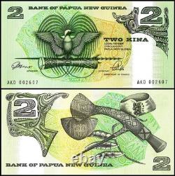 Papua New Guinea 2 Kina, 1989-1991 ND, P-5c, UNC X 100 PCS Bundle Pack