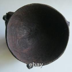 Papua New Guinea 3 Ancestral Figures Holding Cup Wood Carving