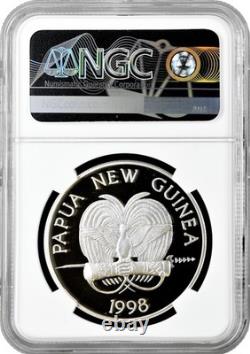 Papua New Guinea 5 kina 1998, NGC PF69 UC, Endangered Wildlife Green python