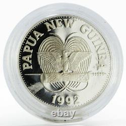 Papua New Guinea 5 kina Queen Alexandra Butterfly proof silver coin 1992