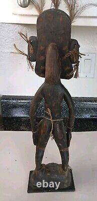 Papua New Guinea Ancestor Figure 18 Hand Carved Art Shell Eyes