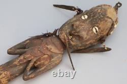 Papua New Guinea, Antique Early 20th Century Tribal Chief Cane Idol Of Ancestor