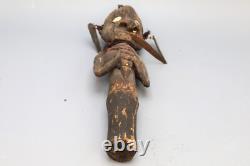 Papua New Guinea, Antique Early 20th Century Tribal Chief Cane Idol Of Ancestor