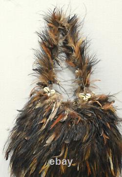 Papua New Guinea Bilum Bag Woven Fiber Chicken Feather Goroka