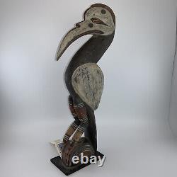 Papua New Guinea Bird Carved Wood Statue Sabut Creation Myth Bird Subut Pier 1
