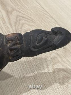 Papua New Guinea Bowl Carved Wood Ceremonial Feast Bowl Crocodile Papuit