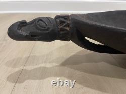 Papua New Guinea Bowl Carved Wood Ceremonial Feast Bowl Crocodile Papuit