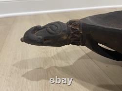 Papua New Guinea Bowl Carved Wood Ceremonial Feast Bowl Crocodile Papuit