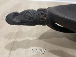 Papua New Guinea Bowl Carved Wood Ceremonial Feast Bowl Crocodile Papuit