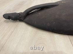 Papua New Guinea Bowl Carved Wood Ceremonial Feast Bowl Crocodile Papuit