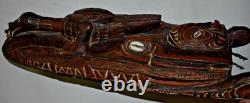 Papua New Guinea Canoe Prow, 3 Figure, Croc, Bird 19 1900s Prov Papua New Guinea Canoe Prow, 3 Figure, Croc, Bird 19 1900s Prov