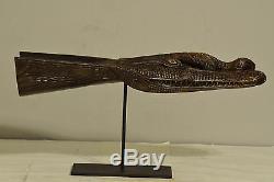 Papua New Guinea Canoe Prow Alligator Canoe Prow Carved Wood River Canoe Prow