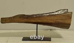 Papua New Guinea Canoe Prow Alligator Carved Wood River Canoe Prow