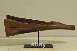 Papua New Guinea Canoe Prow Alligator Carved Wood River Canoe Prow