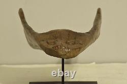 Papua New Guinea Canoe Prow Alligator Carved Wood River Canoe Prow