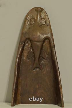 Papua New Guinea Canoe Prow Alligator Carved Wood River Canoe Prow