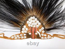 Papua New Guinea Cassowary Feather Initation Head Dress Braided Tribal Art Rare