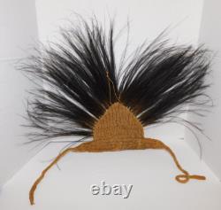 Papua New Guinea Cassowary Feather Initation Head Dress Braided Tribal Art Rare