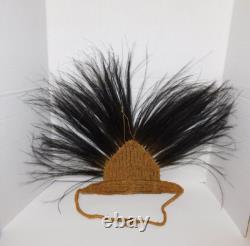 Papua New Guinea Cassowary Feather Initation Head Dress Braided Tribal Art Rare