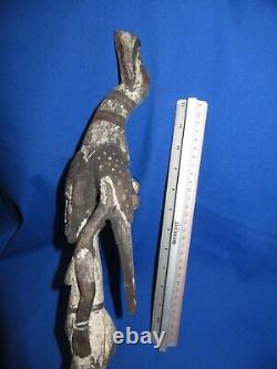 Papua New Guinea Ceremonial Female Small Breast Fertility Figure wit Subut Bird