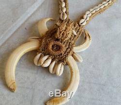 Papua New Guinea-Ceremonial Necklace-Boar Tusks Necklace