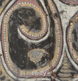 Papua New Guinea Double Panel Bark Painting Midcentury Indigenous Sepik River