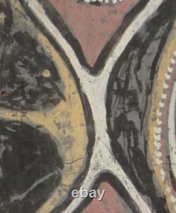 Papua New Guinea Double Panel Bark Painting Midcentury Indigenous Sepik River