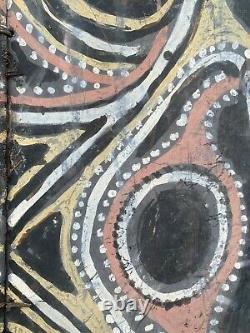 Papua New Guinea Double Panel Bark Painting Midcentury Indigenous Sepik River