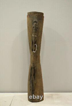 Papua New Guinea Drum Siassi Wood Carved Tribal Drum