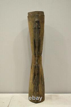 Papua New Guinea Drum Siassi Wood Carved Tribal Drum