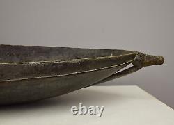 Papua New Guinea Feasting Bowl Ceremonial Alligator Handles