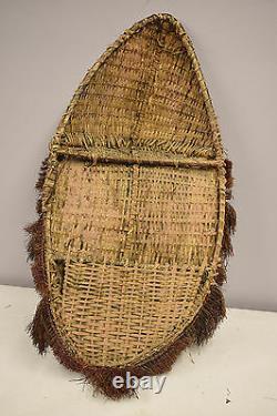 Papua New Guinea Gable Mask Woven Rattan Kangingara Village Black Water Lakes